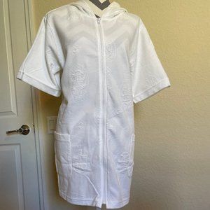 J Valdi White Stretch French Terry Swim Cover-up Size M